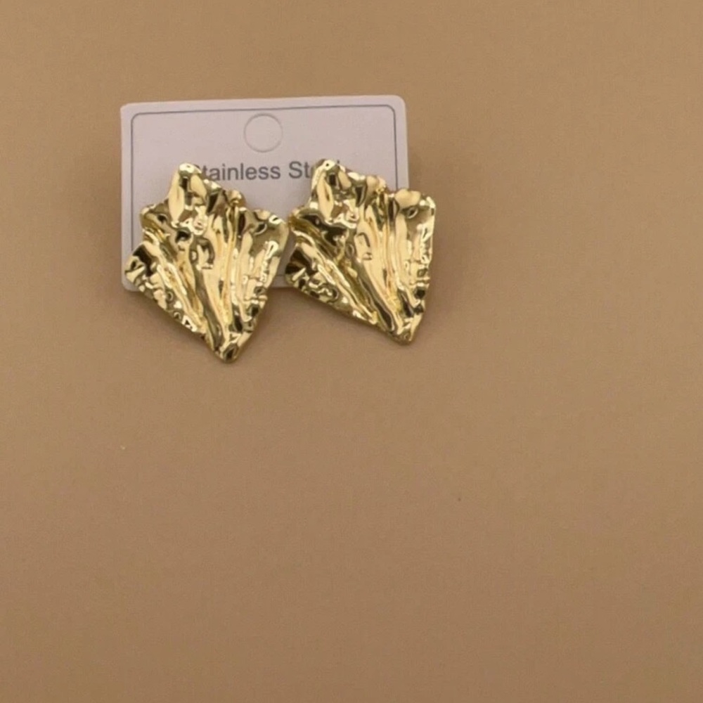 Gold Textured Earrings